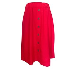 NWT Liz Claiborne Linen/Rayon Blend Elastic Waist Knee Length Skirt Size S